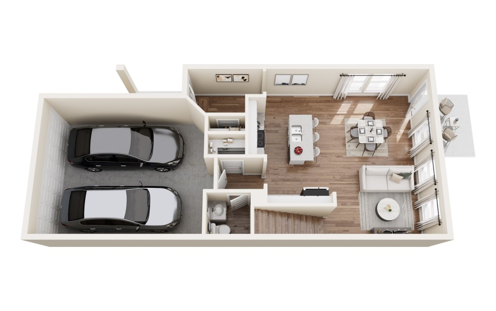 4 Bedroom - 4 bedroom floorplan layout with 2.5 bathrooms and 1625 square feet (Floor 1)