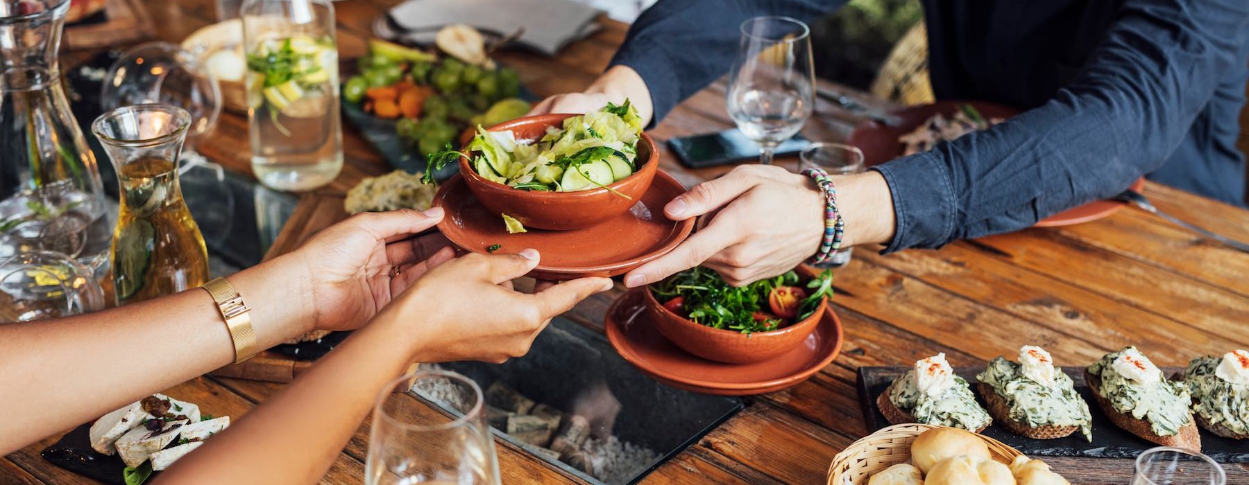 people sharing dinner